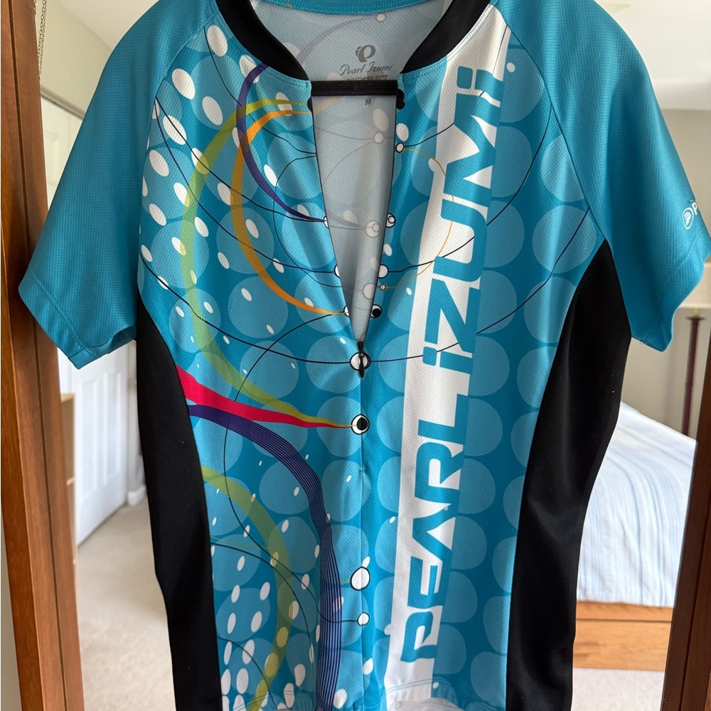 Pearl Izumi Teal and Black Cycling Top